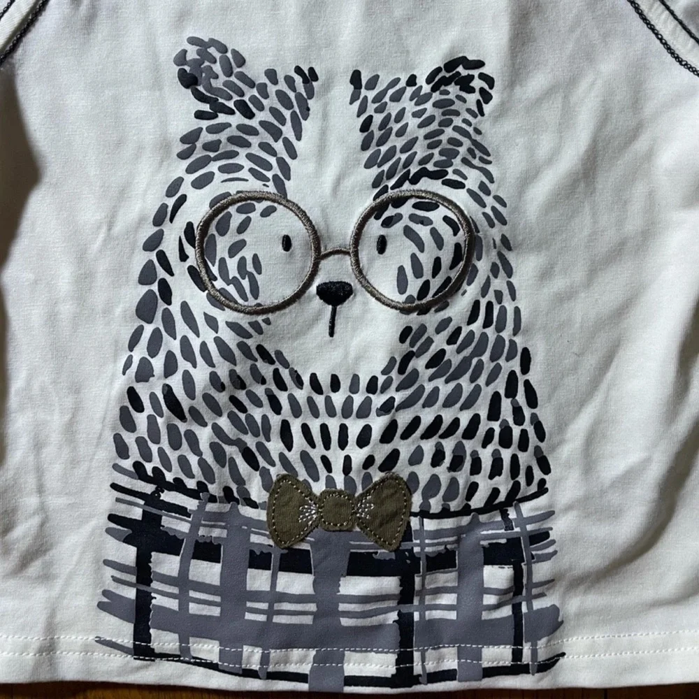Rorie Whelan T-Shirt Bear with Glasses and Bowtie Kids Size 24 Months NWT